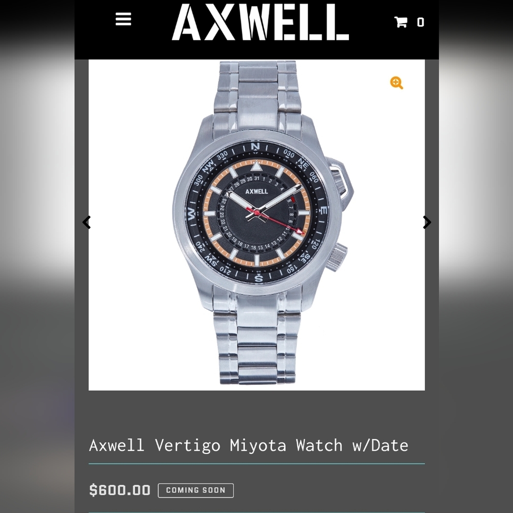 Axwell Vertigo Miyota Watch w/Date